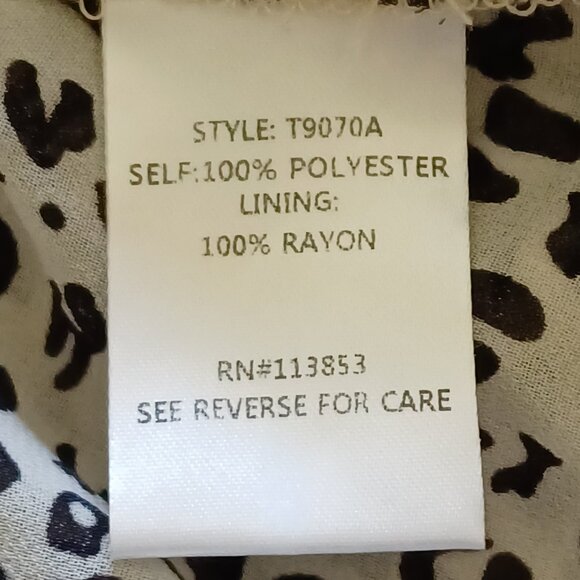 EUC Sugarlips "Anita" Black & Tan Leopard Blouse Size Large - Picture 9 of 10